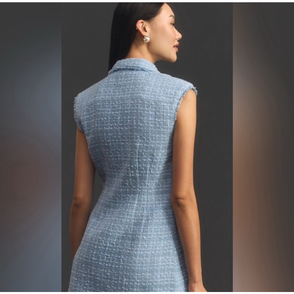 Women's Anthropologie Maeve Tweed Blue Dress - Picture 2 of 6